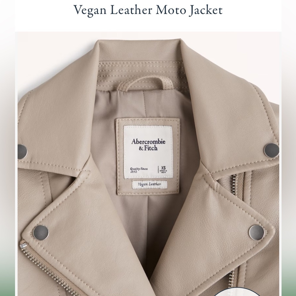 Abercrombie & Fitch Vegan Leather Moto Jacket - Picture 7 of 12